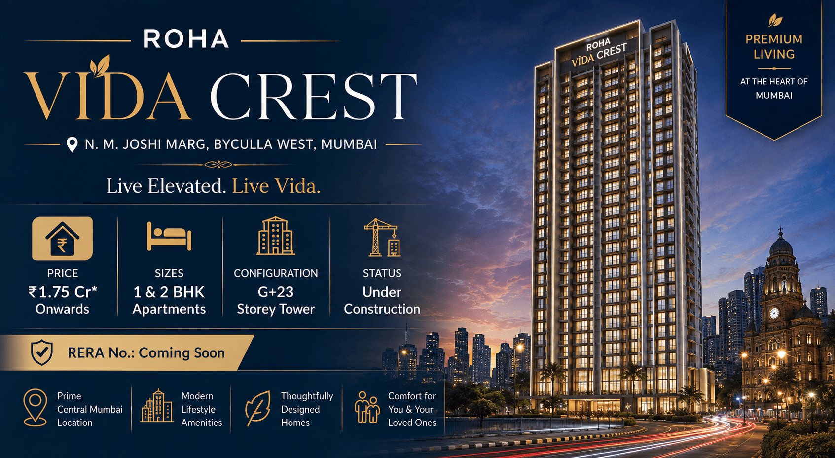 Roha Vida Crest - Premium Apartments at Byculla, Mumbai