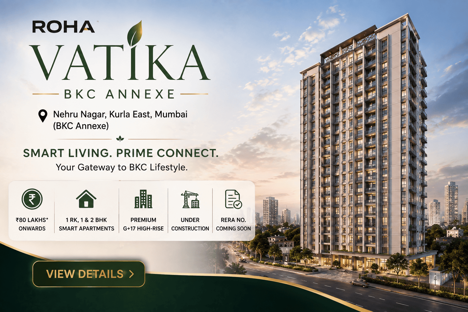 Roha Vatika BKC Annexe - Smart Apartments at Kurla East, Mumbai